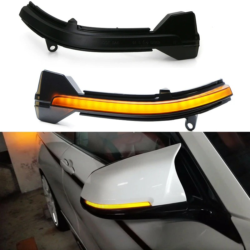 Pair LED Side Wing Dynamic Turn Signal Light For BMW 5 6 7 Series F10 F11 F07 F12 F13 F06 F01 F02 Rearview Mirror Indicator