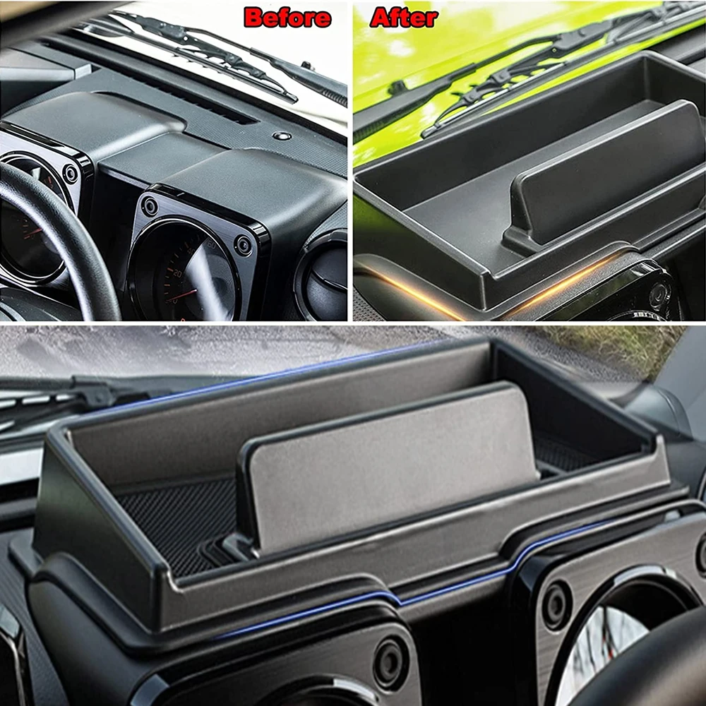 Car Dashboard Storage Box Center Console Organizer Tray Phone Holder Stand for Suzuki Jimny JB64 JB74 2019-2024 Auto Accessories