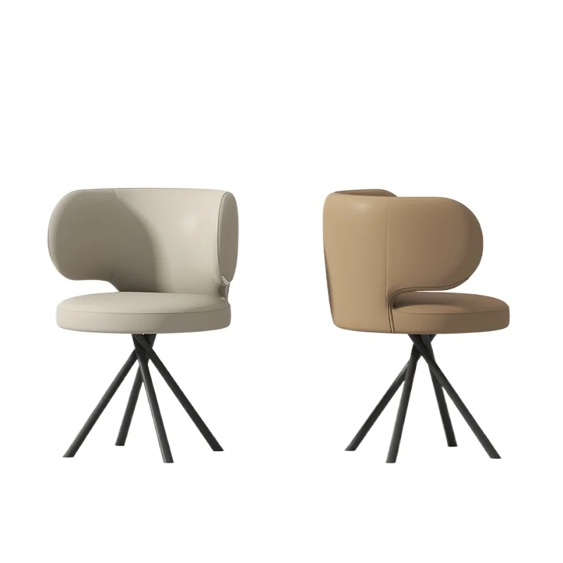 

Italian rotatable dining chair 2025 designer new home light luxury desk Internet celebrity backrest chair
