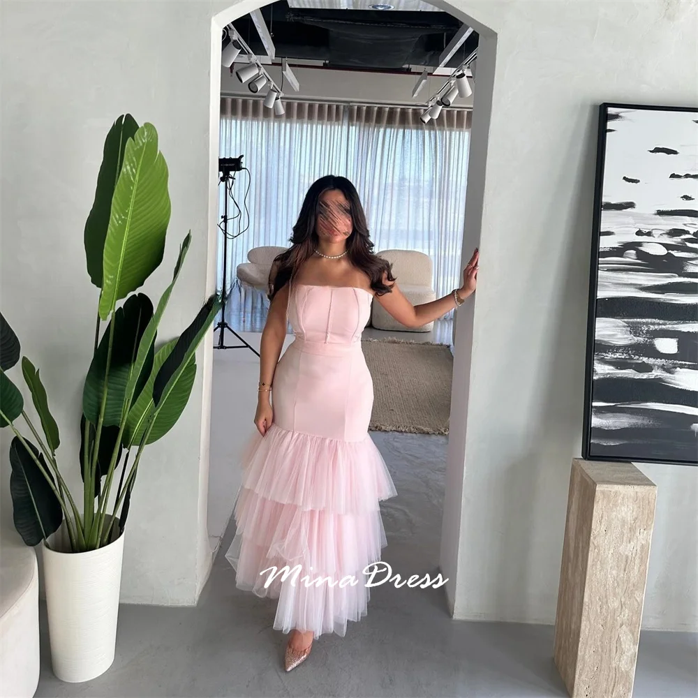 مينا مخصصة بدون ظهر بدون أكمام حزام طبقة الثدي 2025 فستان سهرة عربي فساتين سهرة فاخرة 2025 فستان حفلة أنيق #3