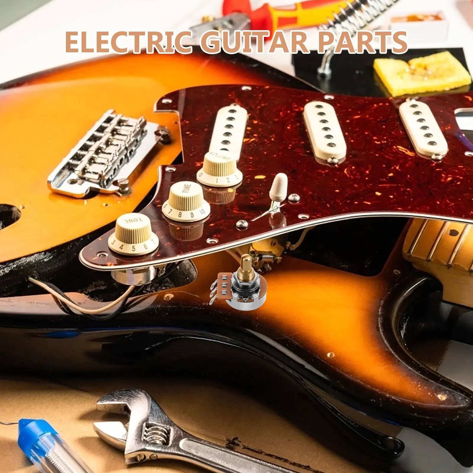 

Electric Guitar Potentiometer A500k Split Shaft Audio Taper High Precision Resistor for Smooth Volume Control and Performance