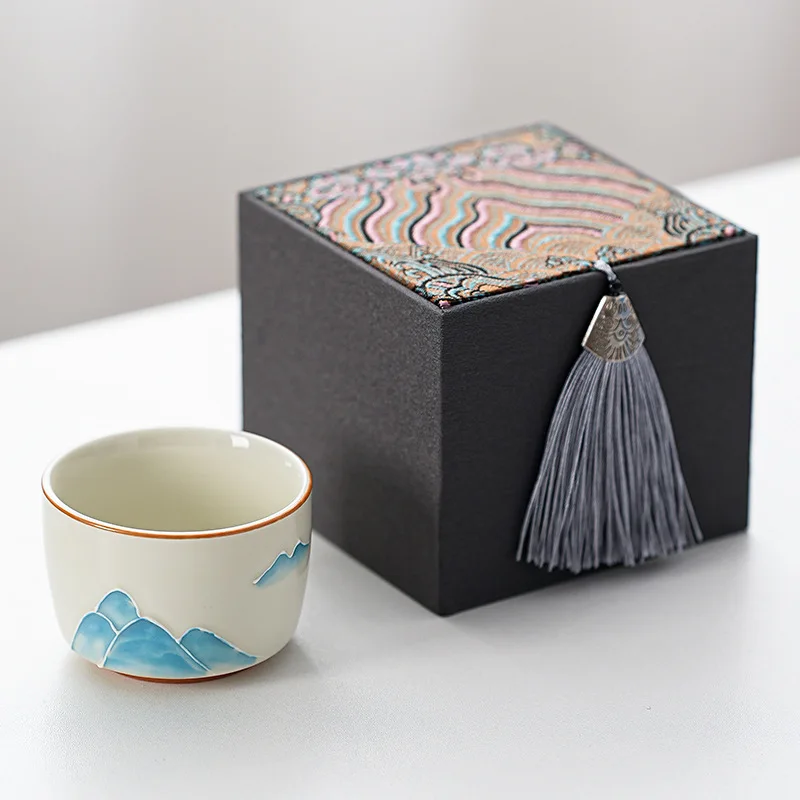 CX high-grade grass and wood ash hand-painted tea drinking master cup, ceramic teacup for girlfriends