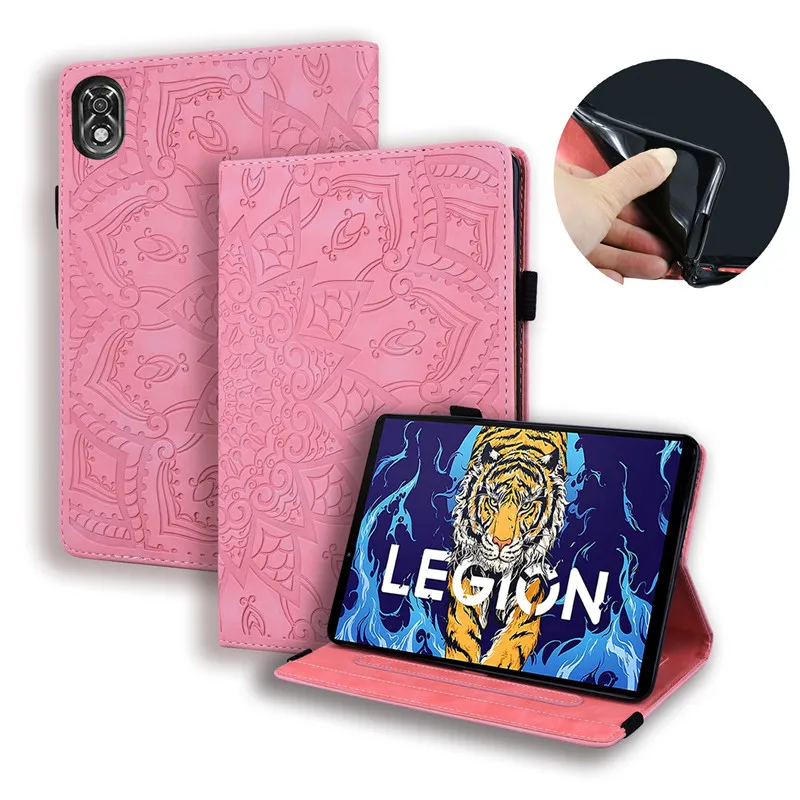 Case for Lenovo Legion Y700 Cover 3D Flower Emboss Stand Shell for Lenovo Legion Y700 TB-9707F 2022 8.8 Inch Tablet Case Funda