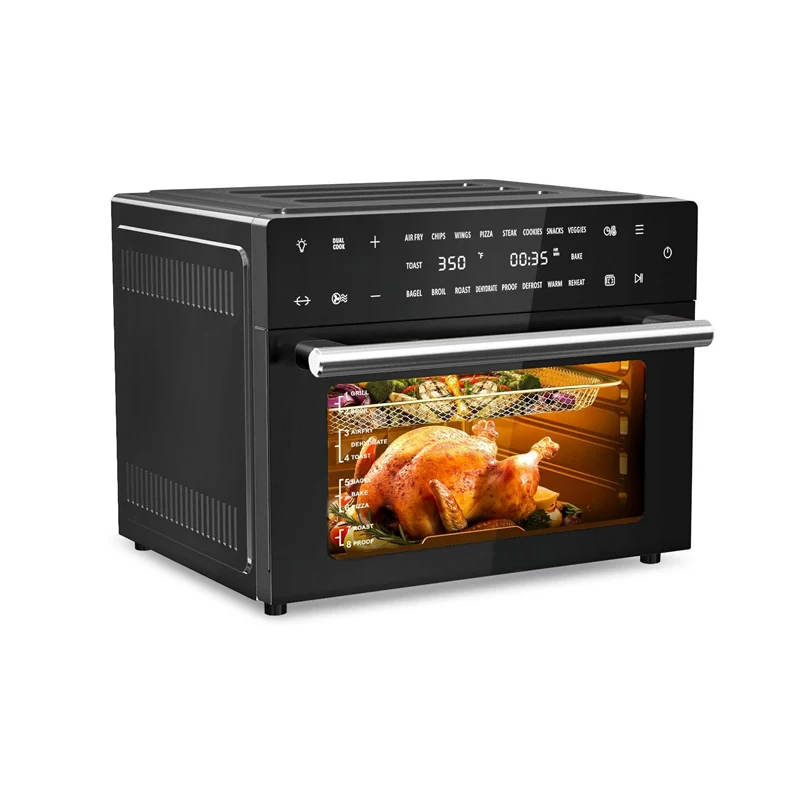 30L Stainless Steel Interior Household Electric Oven Digital Display Adjustable Thermostat French Dutch Operating Languages