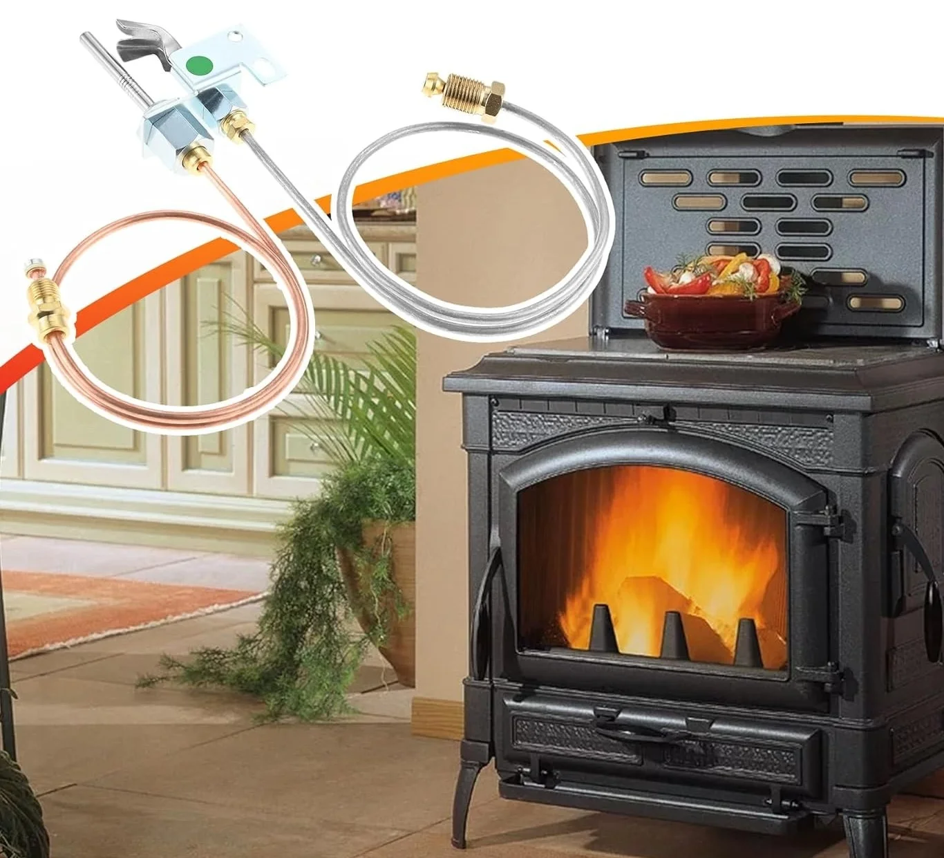Natural Gas Pilot Burner Assembley Replace PAC-2NAT for Real Fyre PT-1 Pilot G45 and G46 Burner for Hargrove Gas Logs RSTPB-18