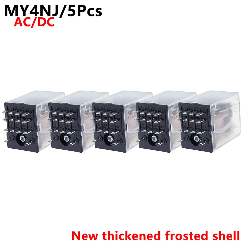 

5Pcs MY4NJ HH54P MY4N-J 14 Pin AC 12V 24V 36V 48V 110V 220V 380V Mini Relay Intermediate Electromagnetic Relay