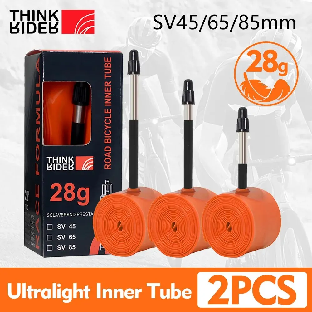 ThinkRider 2 Ultralight 28g أنبوب داخلي للدراجة 700X18 25 28 دراجة طريق إطار 65 من العجلات الفرنسية بطول