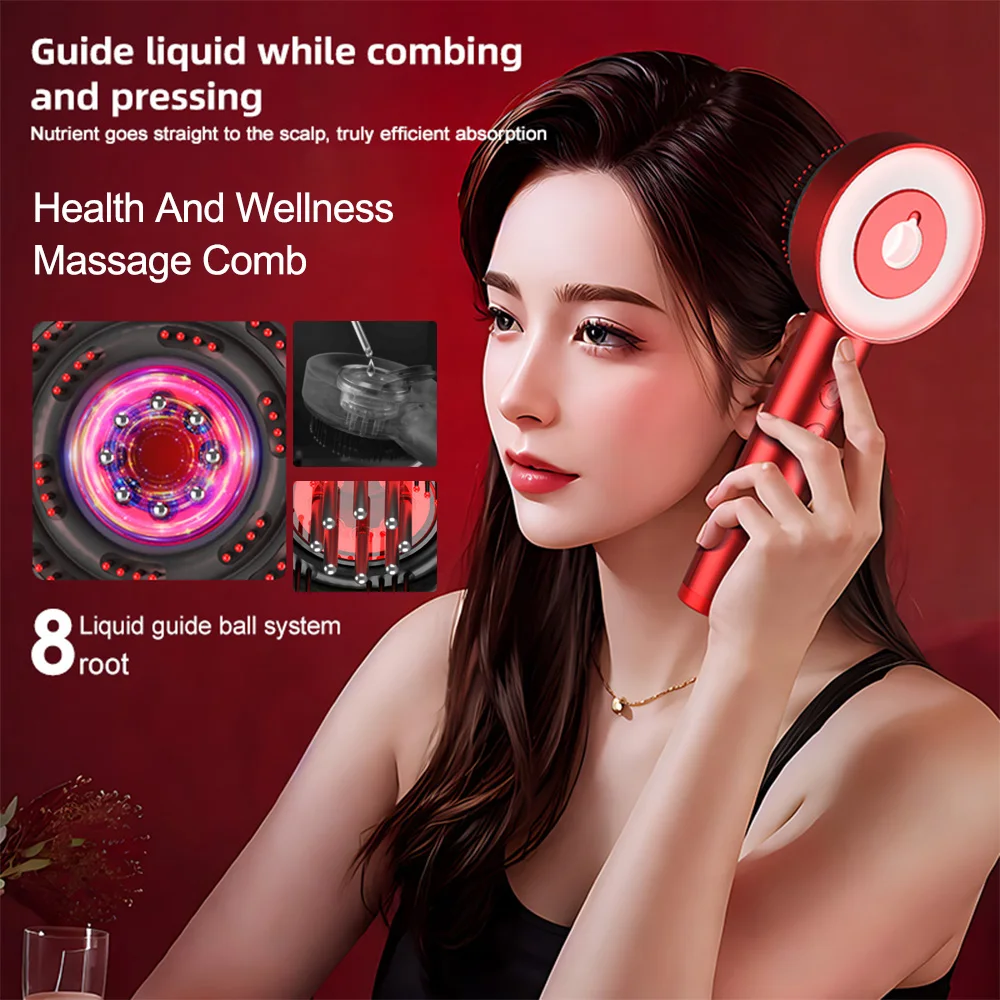 Portable Scalp Massage Comb, Light Therapy Comb, Stress Relief, Multifunctional Acupoint Massage, Home SPA Hair Care Device Gift