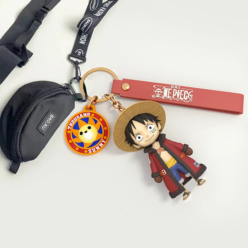 

Bandai Genuine One Piece Luffy Tony Tony Chopper 5.7-8CM PVC Keychian Pendant Action Figures Toy