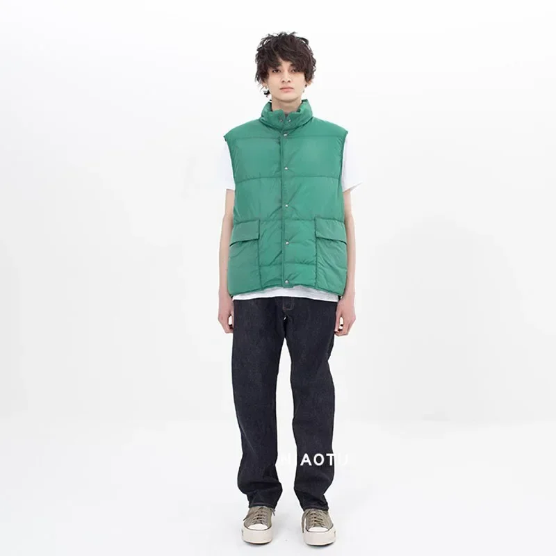 

24SS Cotton Sleeveless Nylon Jacket Autumn and Winter Trendy Brand Daily Casual Down Vest for Men's Non Visvim