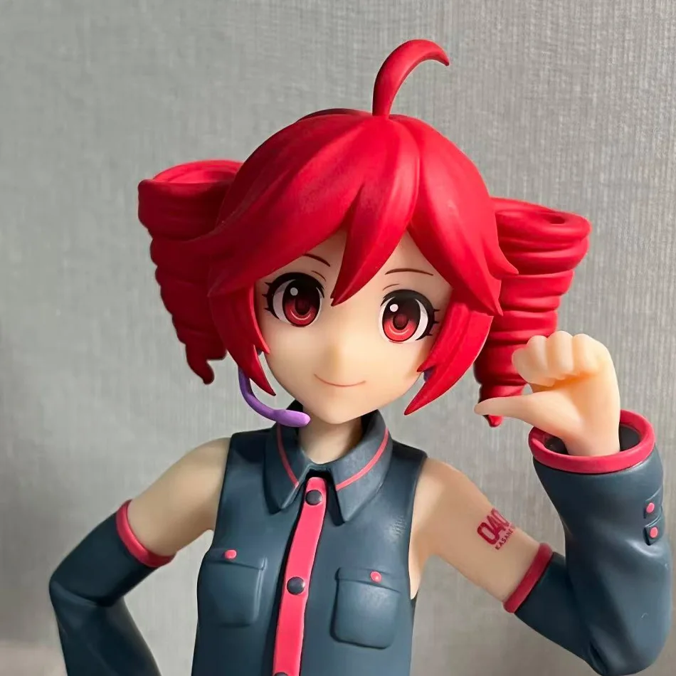 Kasane Teto Twin-Tail Anime Girl Figure Set 2PCS PVC Collectible Dolls with Two Poses, Cute Character Statues for Desktop Deco
