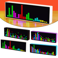 Color LED Music Spectrum Electronic Clock Voice Controlled Rhythm Light Dual Control-Method 1624 RGB Atmosphere Level Indicator