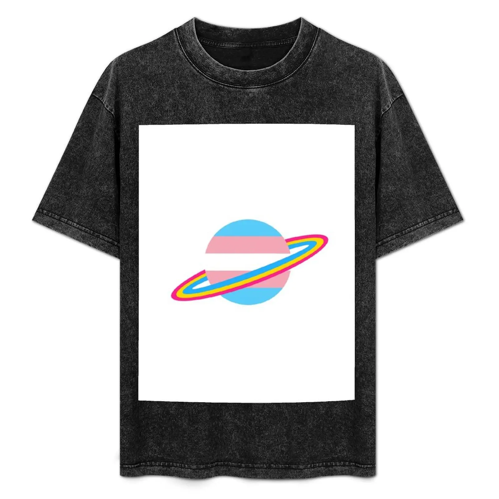 

Transgender/Pansexual Pride Planet T-Shirt Casual Lightweight Short Sleeve Top