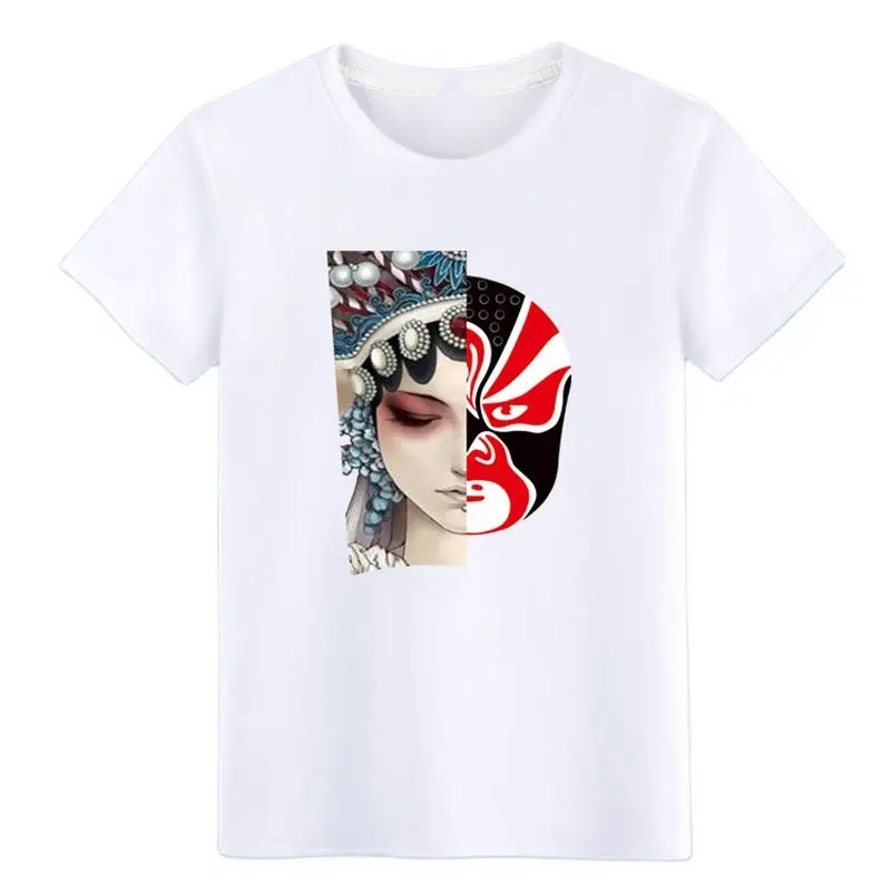 Chinese Elements Peking Opera and Persona Graphic Quality Tee Fashion Streetwear Men Women T Shirt Hip-hop Tops Short Sleeve