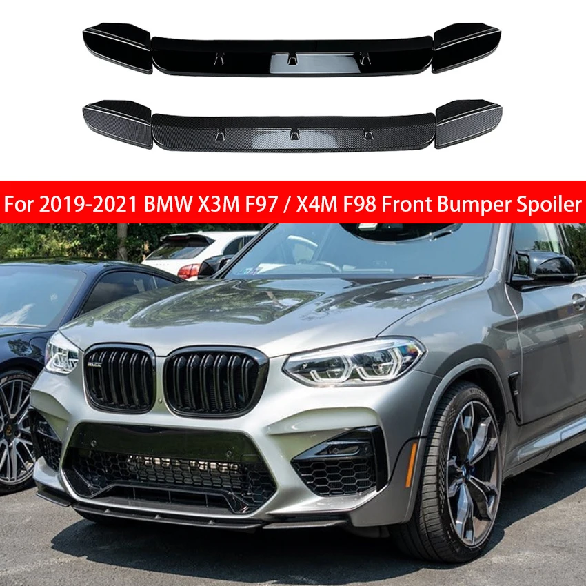 

For 2019 2020 2021 BMW X3M F97 / X4M F98 Car Front Bumper Lip Spoiler Splitter Trim Accessories