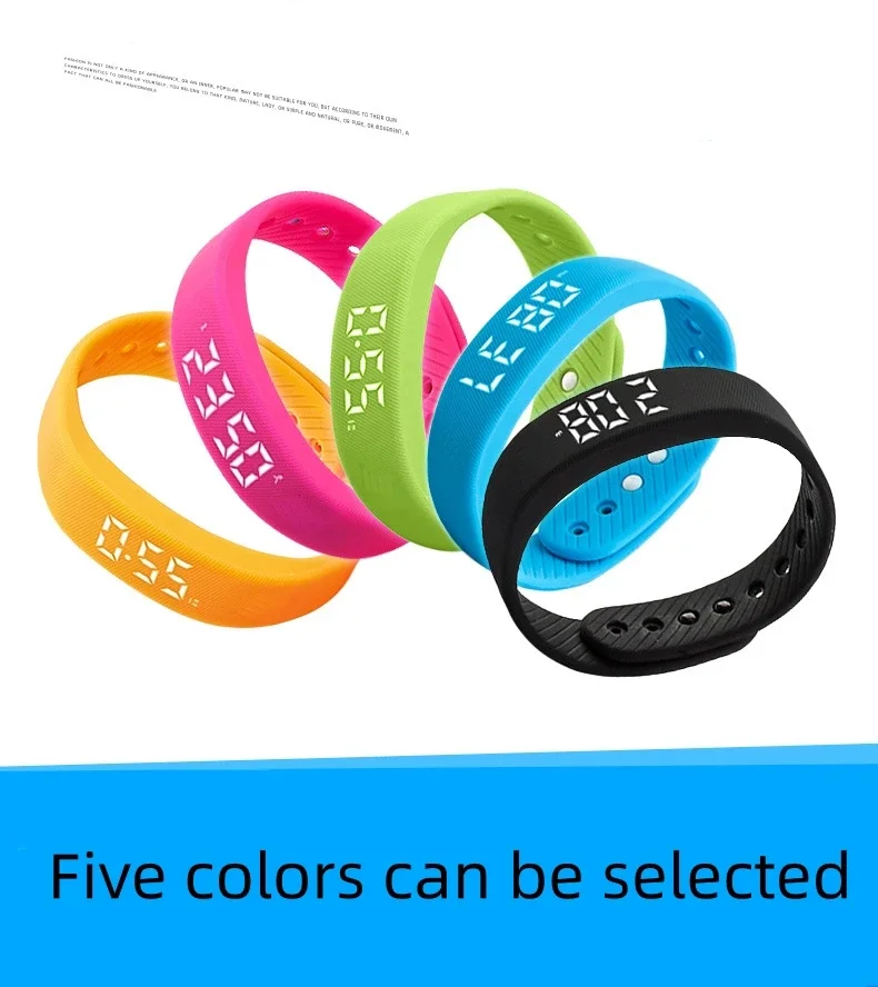 Sports smart bracelet with vibration alarm clock, running pedometer bracelet for male and female students