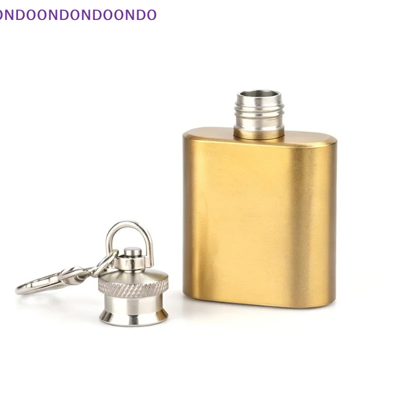 1OZ Stainless Steel Super Mini Hip Flask Whisky Flagon Bottle With Buckle Square Wine Flask Portable For Outdoor Use