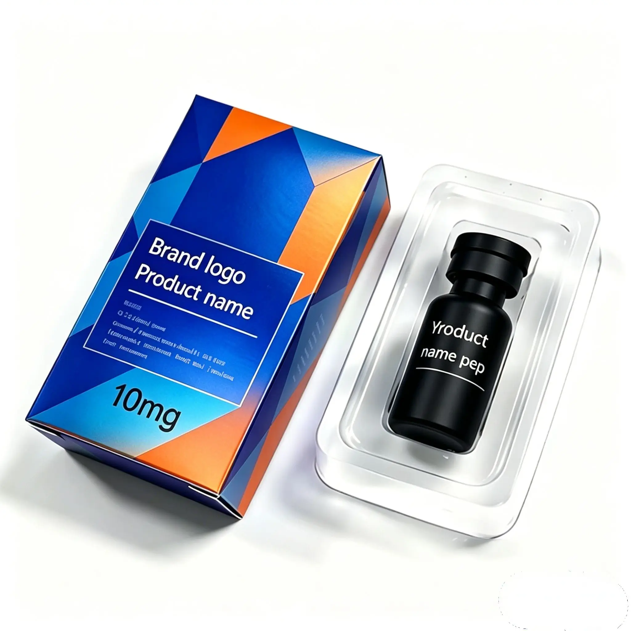 Commercial Standard Packaging Labels,Non-toxic Vinyl Stickers & Custom Boxes Fit Peptide Care Products