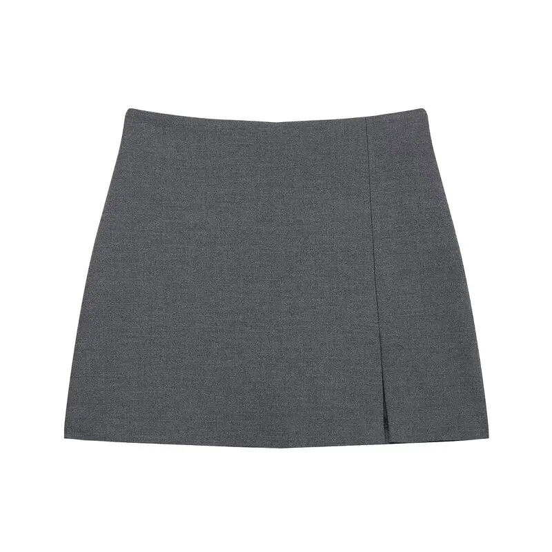 

Spring 2025 Women's Mid-Waist Design Split Skirt Pants Versatile Sle ort Length Other Material 00% Spring Faion New Ar...