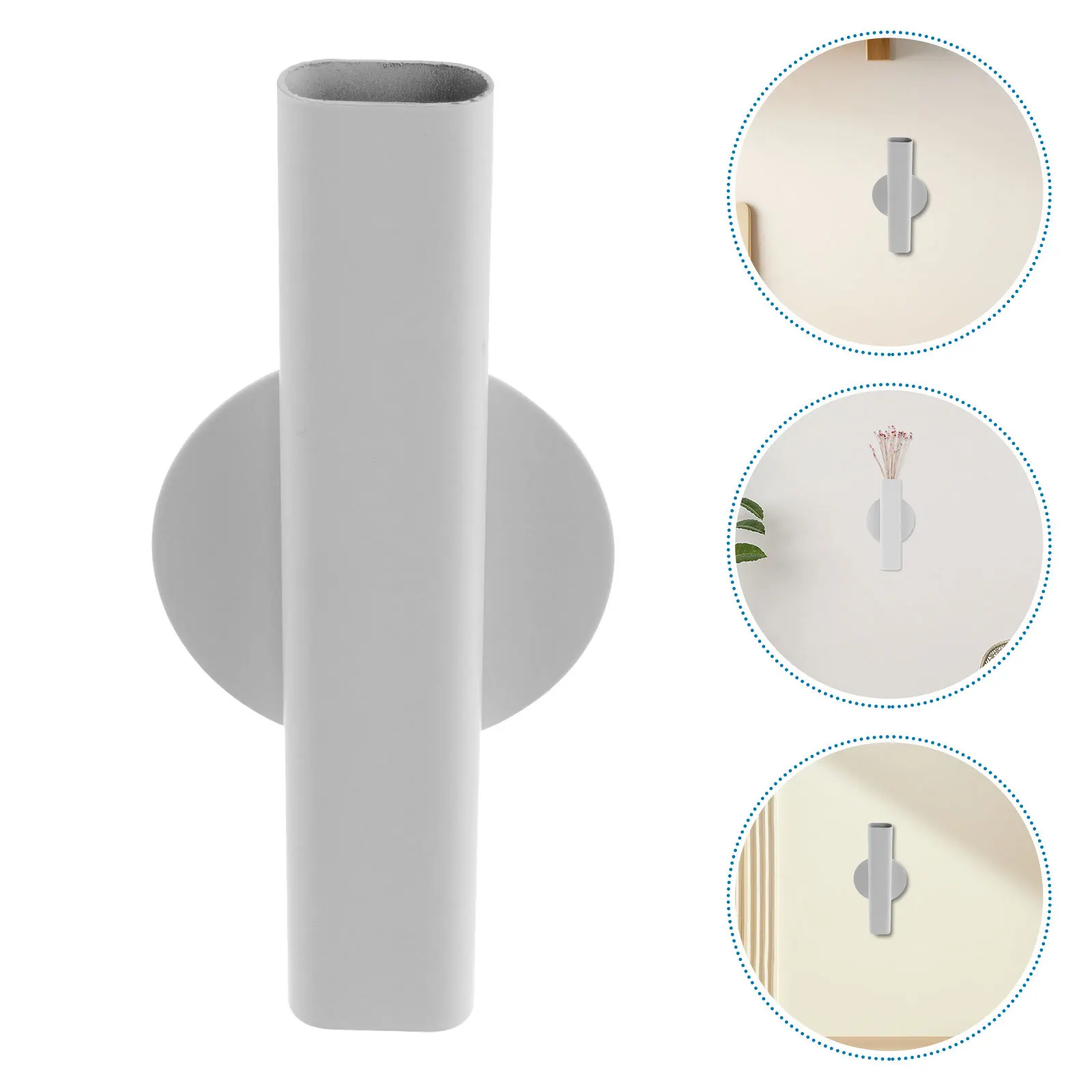 

2Pcs Wall Mounted Floral Holder Minimalist Metal Vase for Vertical Garden No Drill Installation Living Room Decor