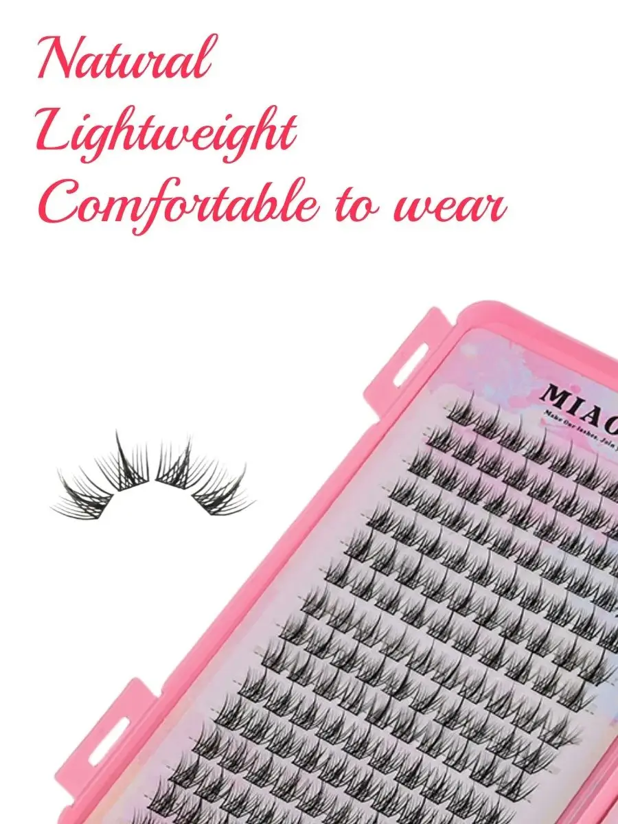 32Rows Large Capacity Glue-free False Eyelashes Natural Wispy Cluster Lashes Extension Professional Individual Cluster Grafting