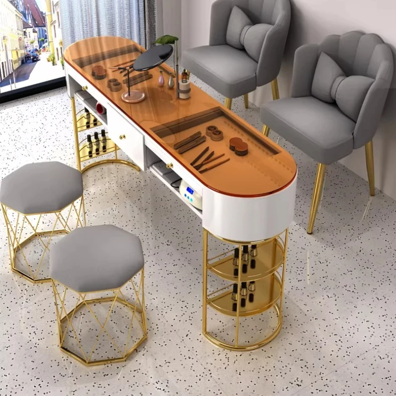 

Nordic Creative Manicure Table Japanese Luxury Iron Art Storage Manicure Table High-end Nail Salon Furniture Mesas Manicura FYNT