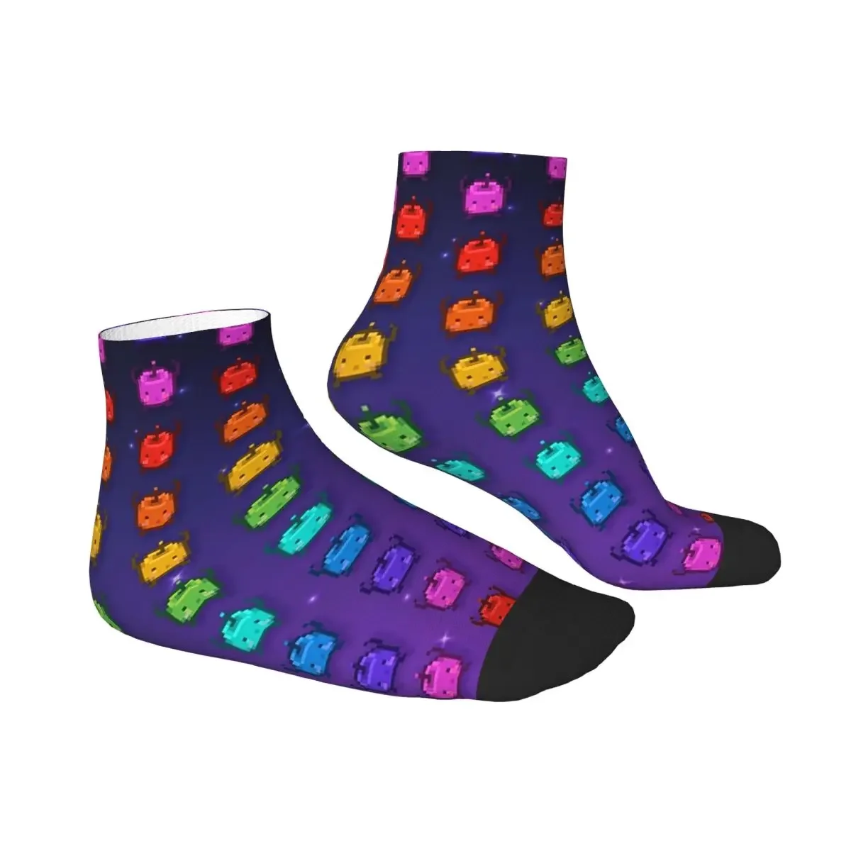 Stardew Valley Rainbow Junimos Socks Harajuku Sweat Absorbing Stockings All Season Socks Accessories for Unisex Christmas Gifts