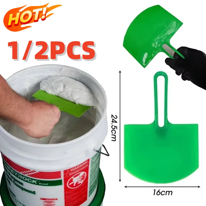 Cuchillo de masilla curvo, cucharilla raspadora, pintura Spackle, acabado de paneles de yeso, calcomanías para raspar parches, herramientas de construcción, 1/2 unidades