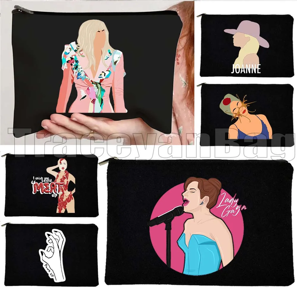 

Free Woman Music Singer Lady Gaga Monsters ENIGMA Lips Joanne World Tour Freak Out Gift Cosmetic Makeup Toilet Bag Case Pouch
