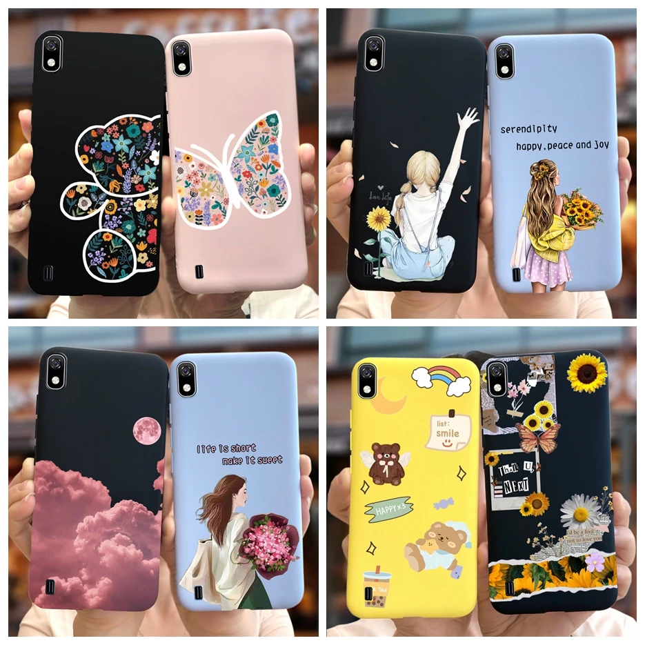 For Samsung Galaxy A10 Case SM-A105F Luxury Candy Painted Cover Soft Silicone Phone Case For Samsung A10 A 10 Back Covers Bumper