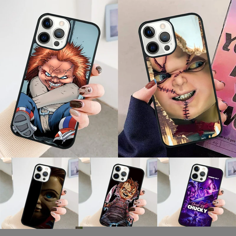 Scary Chucky Doll Horror Movie phone case Cover For iPhone 14 15 16 Pro Max SE 2020 coque For apple 11 12 13 Pro Max 8 Plus