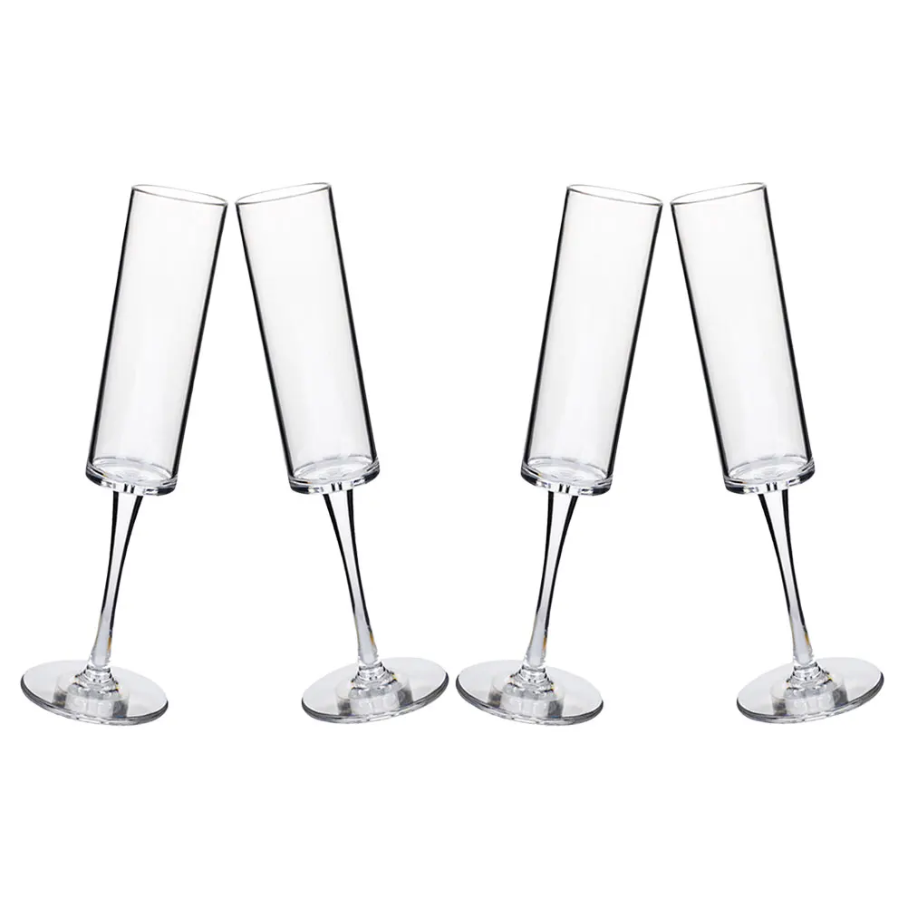 

4 Pcs Goblets 165ML Transparent PC Material Smooth Edges Safe Flutes Bar Party Cups Drinkware