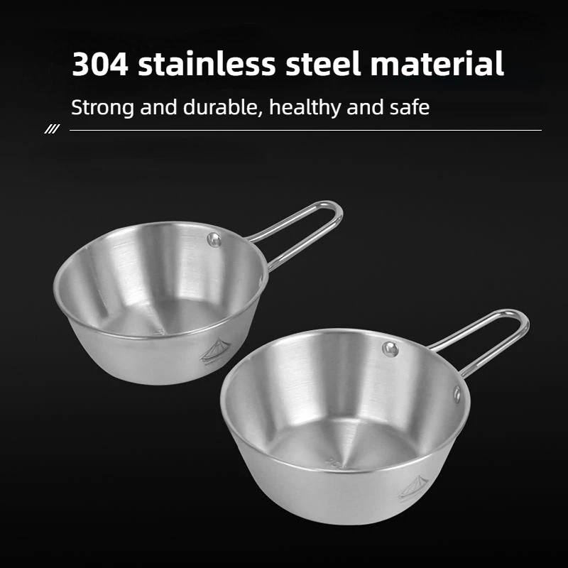 

Outdoor Sierra Bowl camping bowl 450ml 600ml Picnic Tableware Barbecue Hiking Cup Picnic Storage Bag304 Stainless Steel