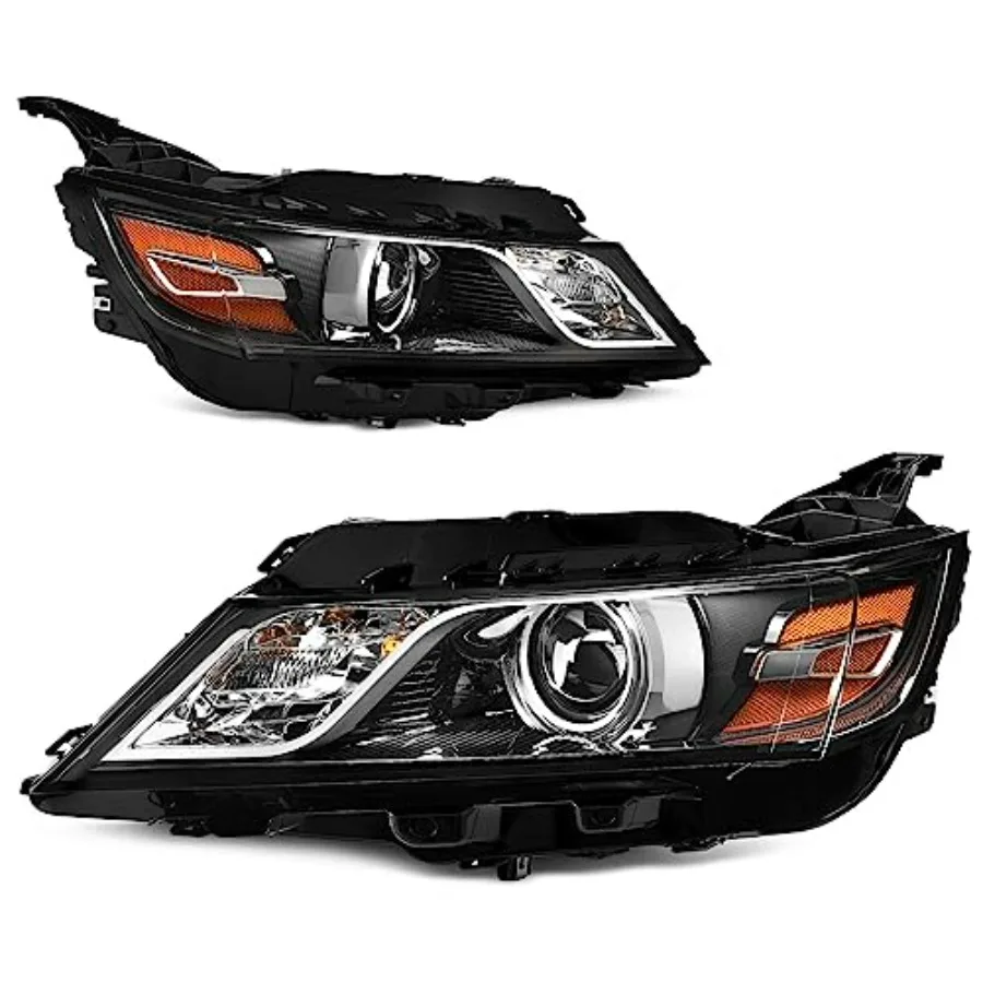 

Фары-проекторы в сборе для Chevrolet Impala 2014-2020, заводские галогенные фары с лампами, черный корпус, янтарный отражатель, прозрачные