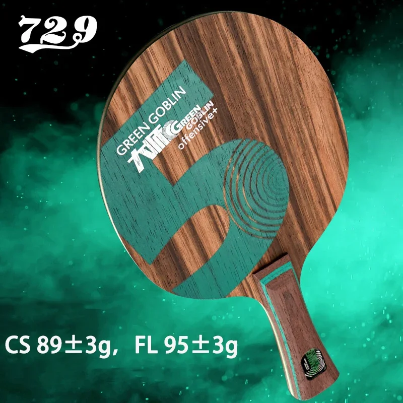 Clearance 729 Friendship Green Goblin7 Table Tennis Blade Ebony Wood Violent Offensive Loop Ping Pong Racket for Professionals