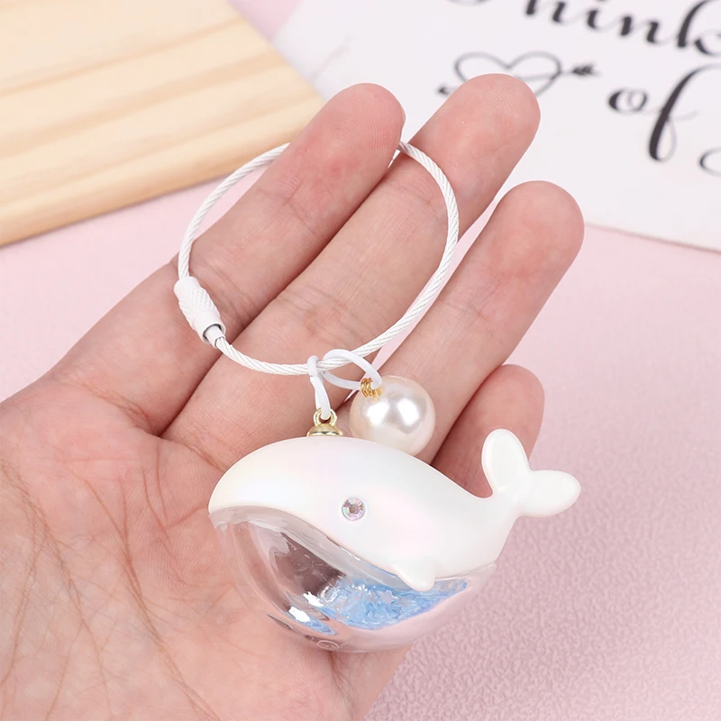 Funny Dolphin Keychain With Liquid For Car Keys Kawaii Whale House Pendant Keyring Girls Handbag Key Chains Jewelry Gifts