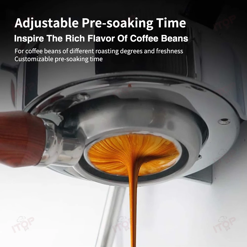 ITOP CM-E1 máquina de café comercial para el hogar bomba Ulka triple calefacción Control PID 2850W máquina de café expreso preempañamiento tanque de 1,6l