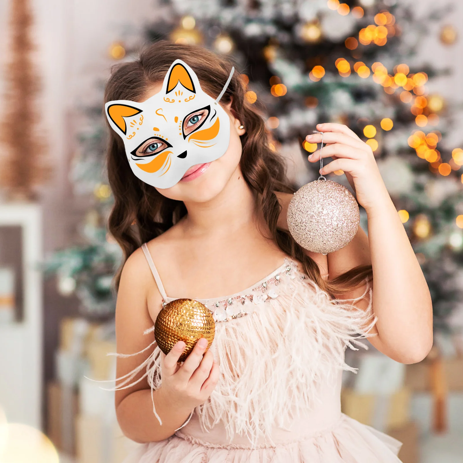 

5 Pcs Cat Face Mask Masquerade Masks Craft Supplies Unpainted Decoration Halloween Man