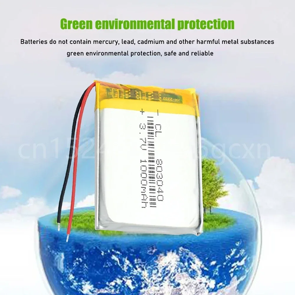 1000mah 3.7v 803040   แบตเตอรี่ลิเธียม li polymer สําหรับหนังสืออิเล็กทรอนิกส์แท็บเล็ตของเล่น Mobile Pocket เปลี่ยนแบตเตอรี่