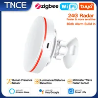 TNCE Human Presence Detector wifi zigbee, tuya 24G mmWave Radar Smart Human Body PIR Sensor, illuminance Monitor, Smart alarm