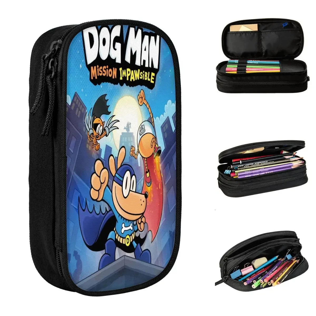 Cartoon Petey Cat Dog Man Pencil Cases Pencil Pouch Pen for Student Big Capacity Bag Students School Gifts Stationery