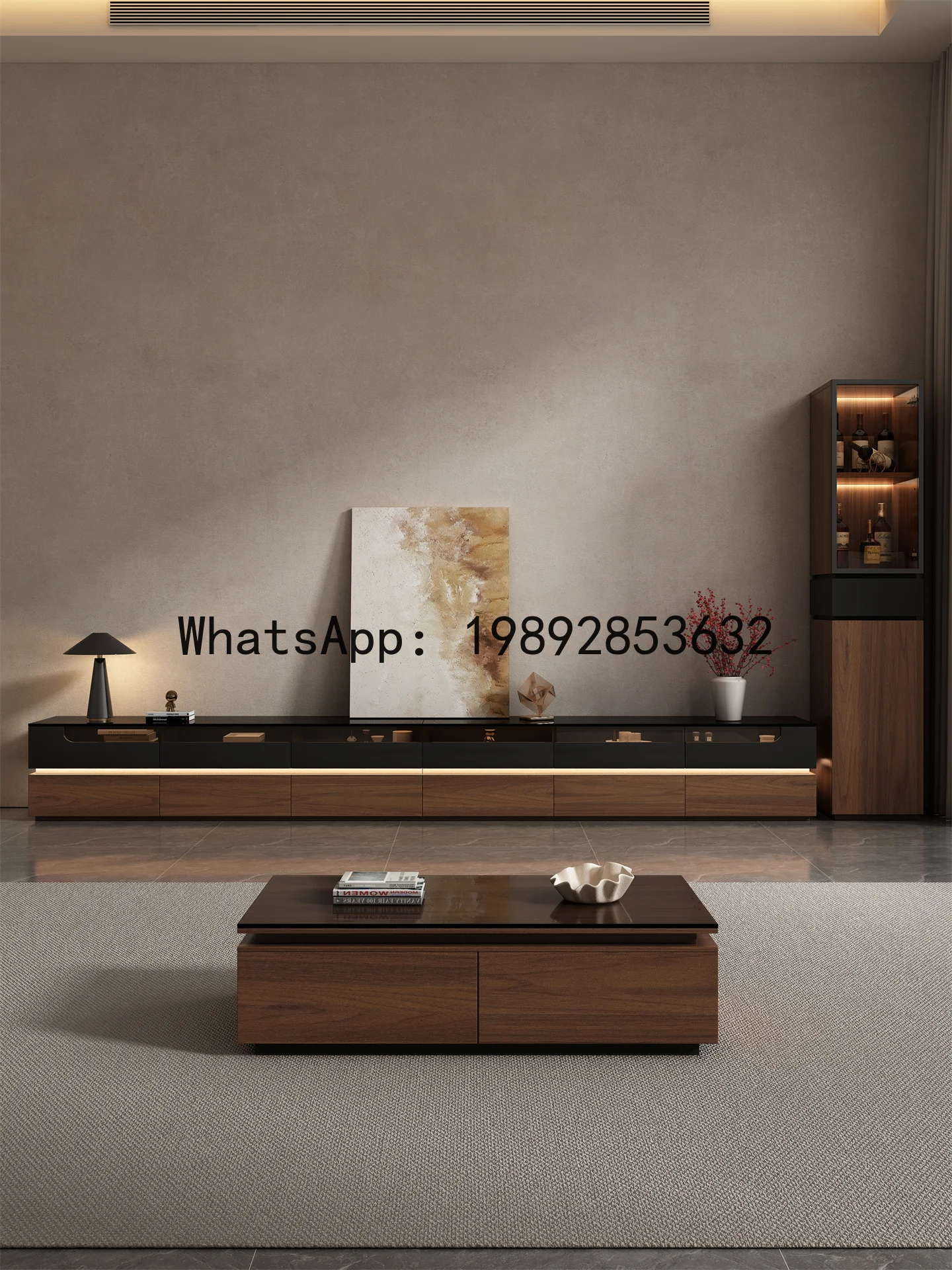 YFY Italian Minimalist Solid Wood Wine  Corner  TV  Sofa Side  Glass Display  Wall Corner Storage