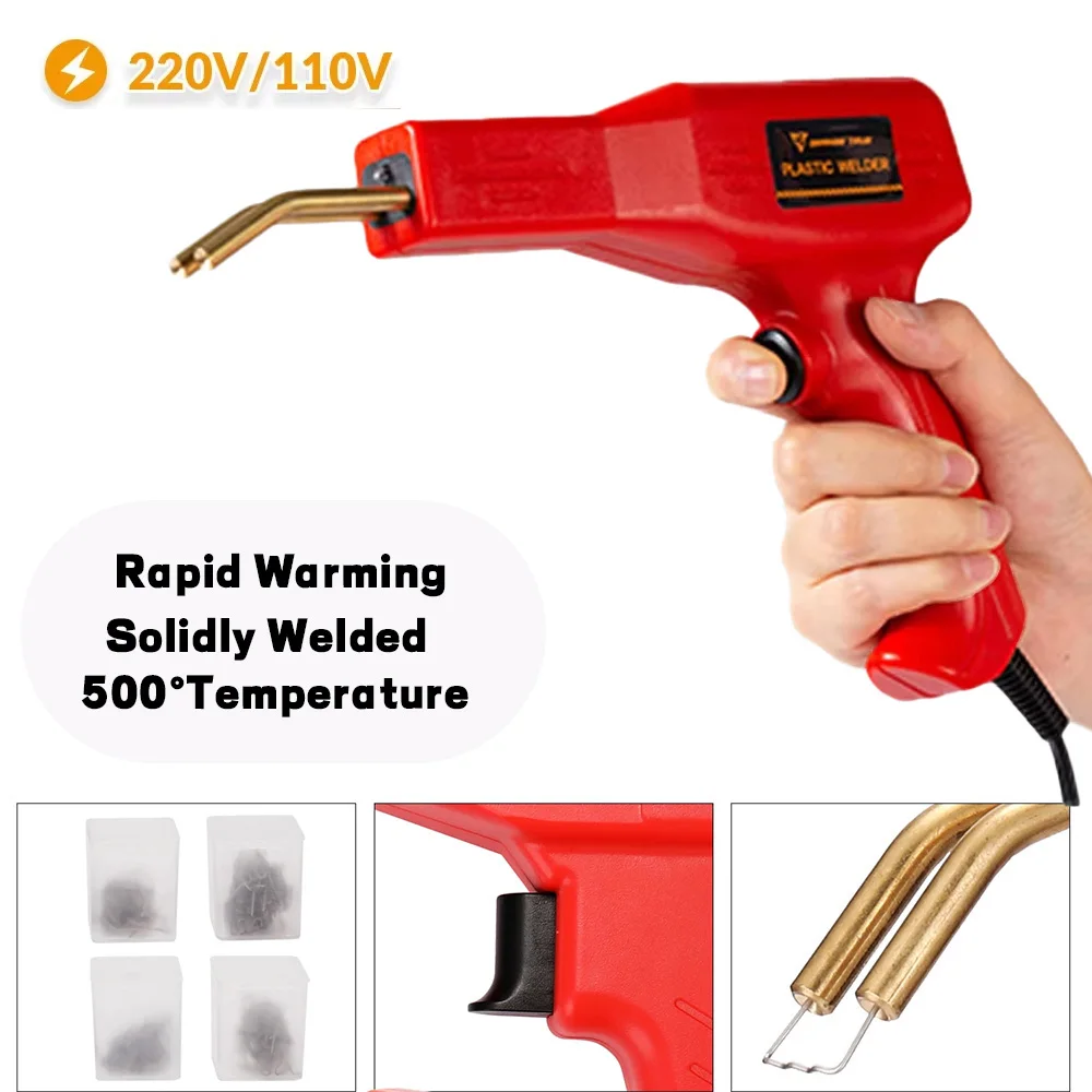 

Plastic Welder Hot Nail Gun with 200 Nails for Car Bumper PVC Repair Garage Tool Kit Machine Welding