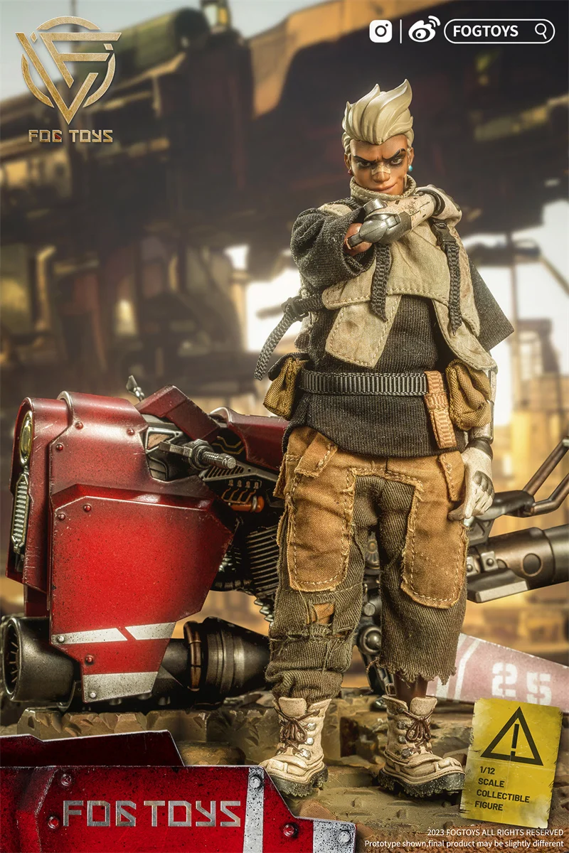 FOGTOYS EA01 1/12 Male Soldier Fantasy 26 Series A Vintage Style Cyberpunk Motorcycle Full Set 6inch Action Figure Model Toys