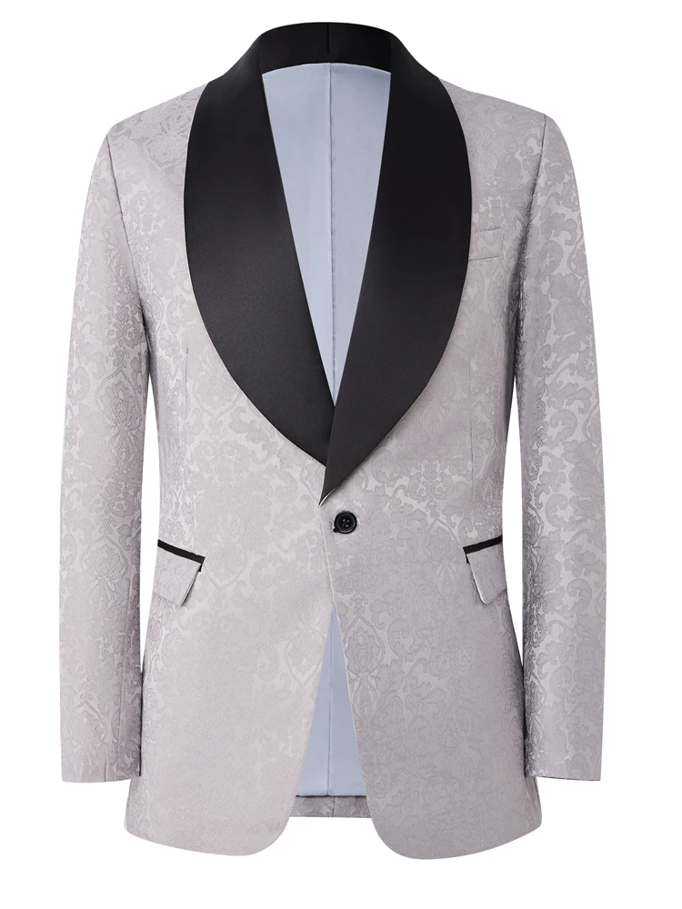 Moda única peça superior terno masculino jaqueta esportiva xale único botão fino ajuste manga comprida jaqueta tailcoat festa din