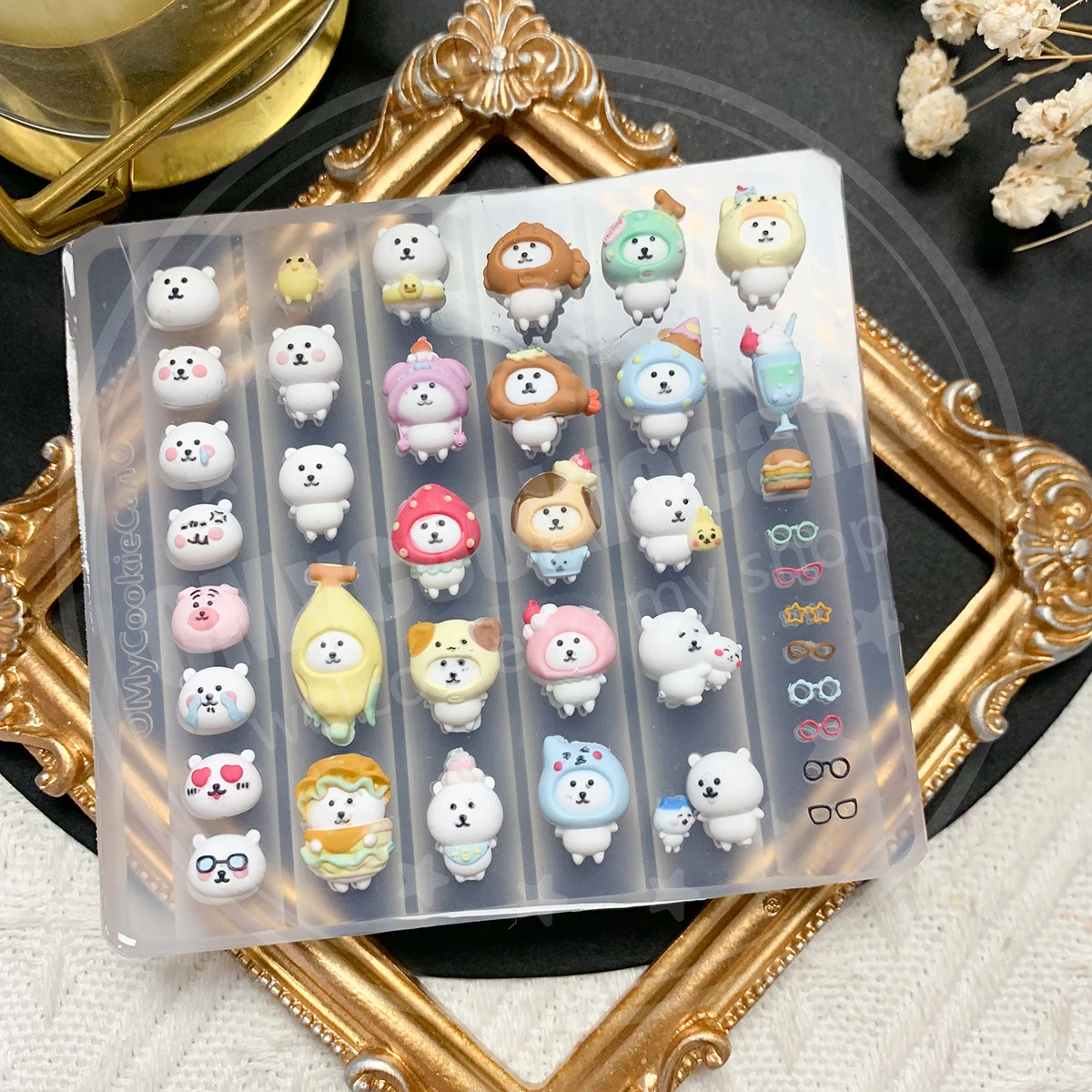 Adorable Bear Dessert Fruit Assorted Shapes Full Transparent Nail Art Mold Cute Kitchen Gadget for Baking And Cooking