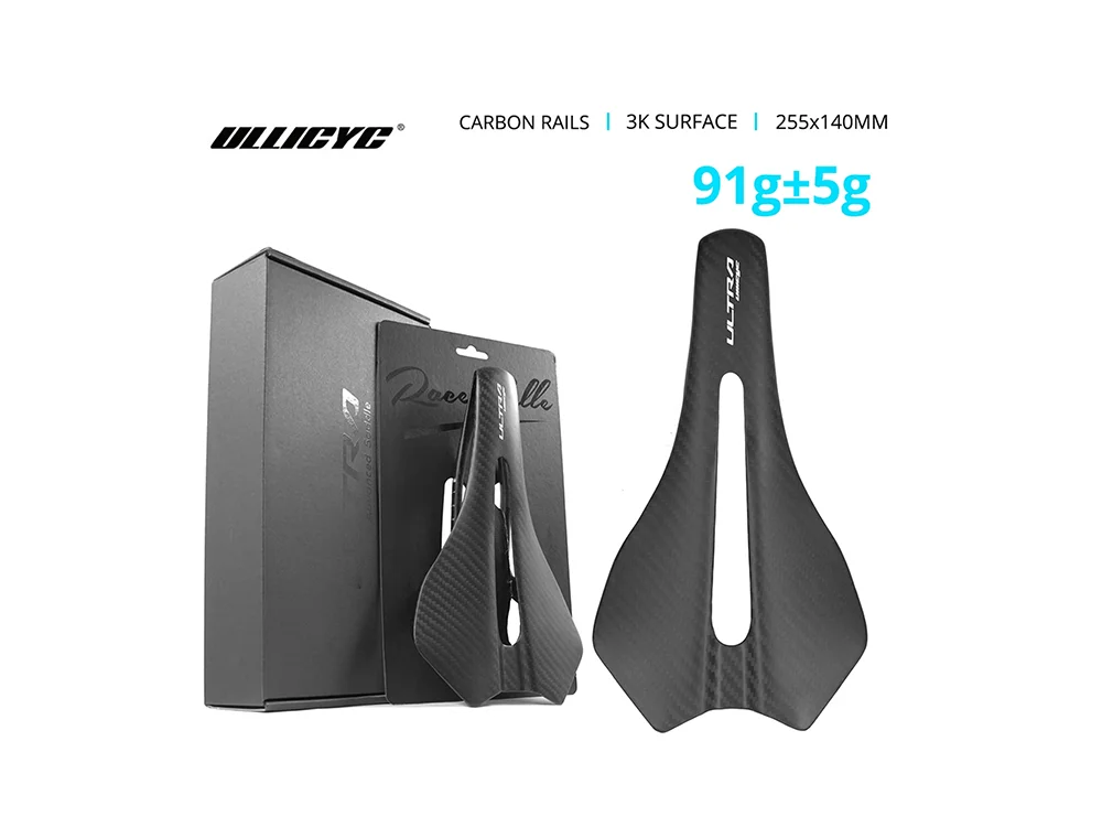 

ULLICYC Ultralight Integration Dual-Track 91g Full CARBON Bike Saddle for MTB Gravel Road Bike 7x9 New Design Racing Saddle