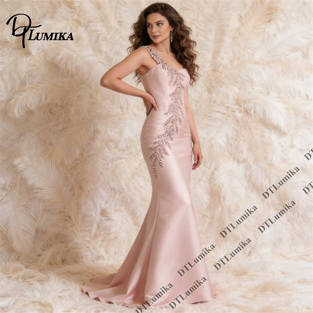 

DTLumika - Elegant Beading Dress for Women, Mermaid One Shoulder Evening Dresses, Customized Colors & Size Mermaid Party Gown
