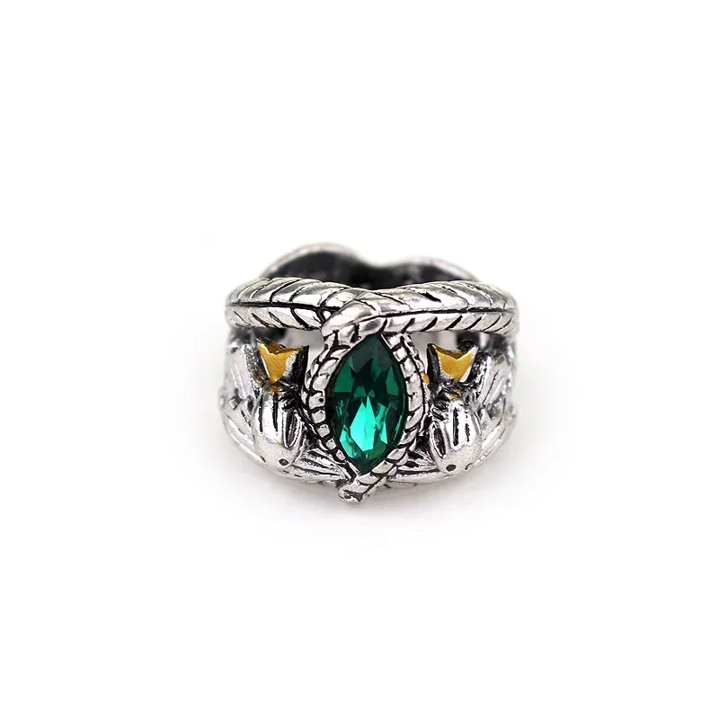 Barahir Aragorn Gondor Ring Men Women Green Crystal Ring Jewelry