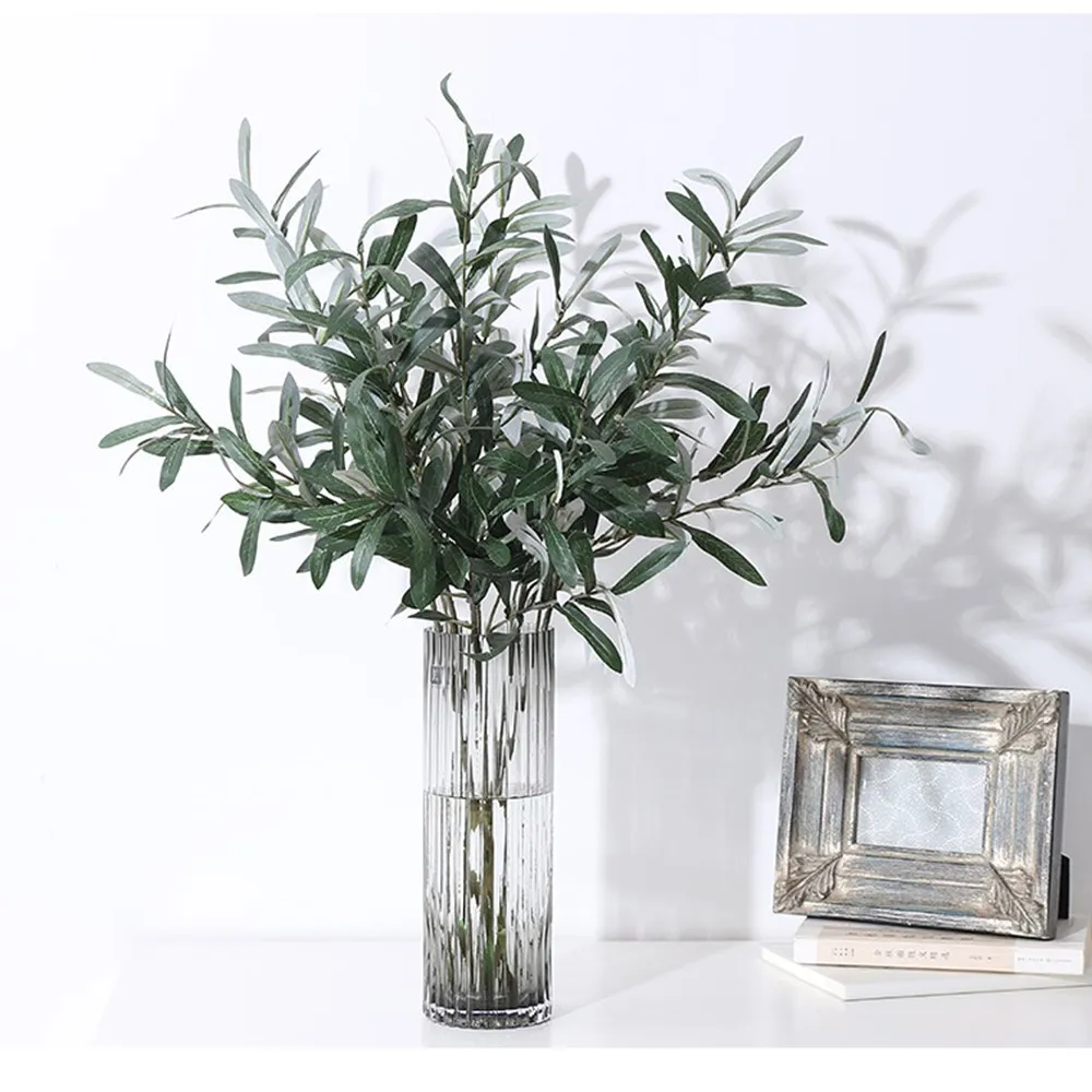 Artificial Olive Branches Leave With Fruits for Home Wedding Decoration Accessories Christmas Diy Vase Green Fake Plants Cheap